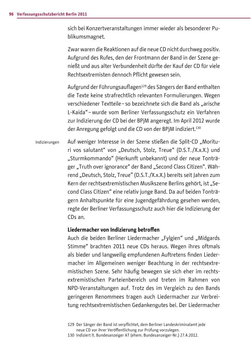 Seite 95 des Verfassungsschutzbericht 2011 Berlin