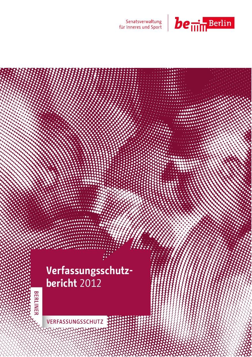 Seite 1 des Verfassungsschutzbericht 2012 Berlin