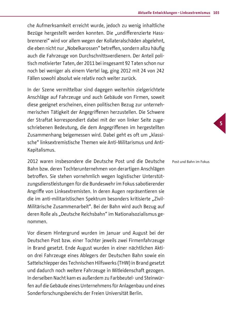 Seite 101 des Verfassungsschutzbericht 2012 Berlin