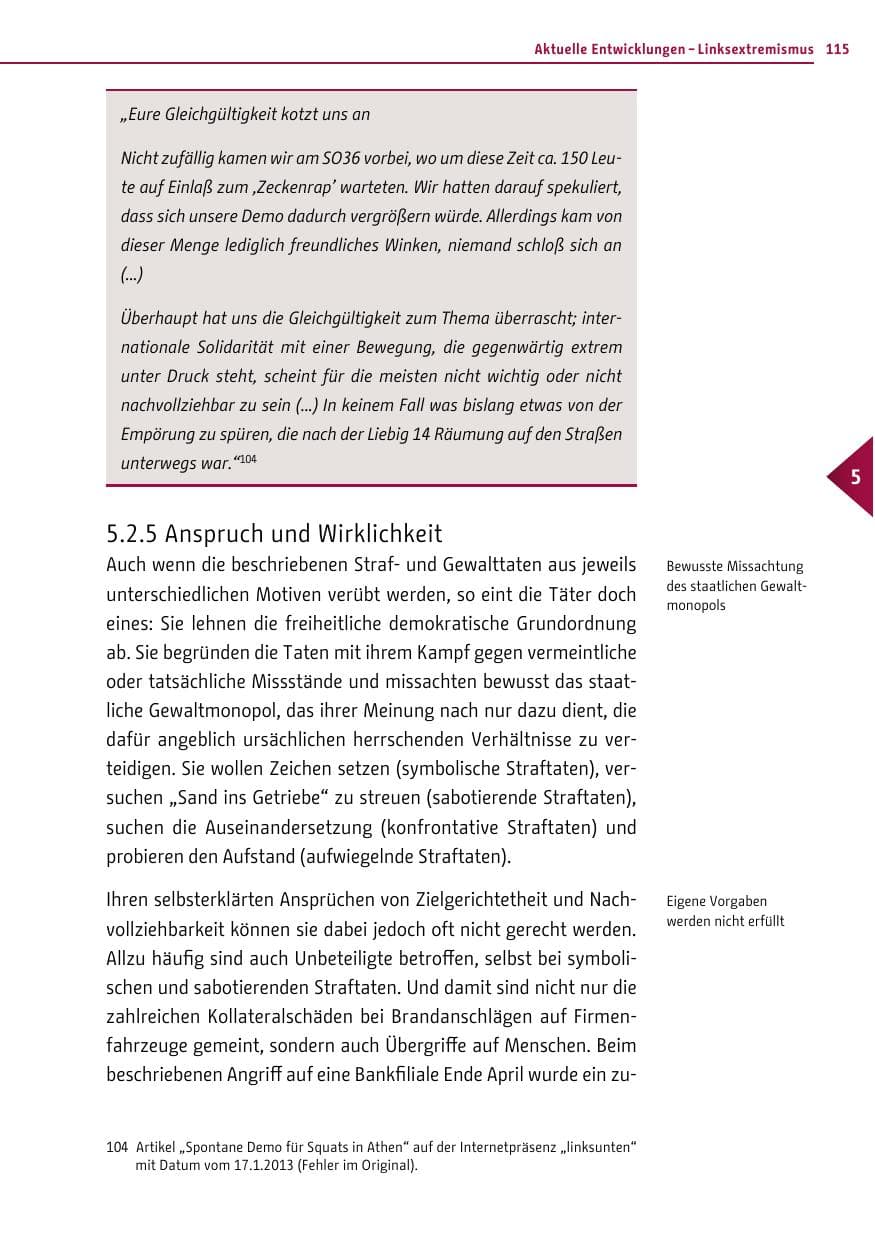 Seite 113 des Verfassungsschutzbericht 2012 Berlin