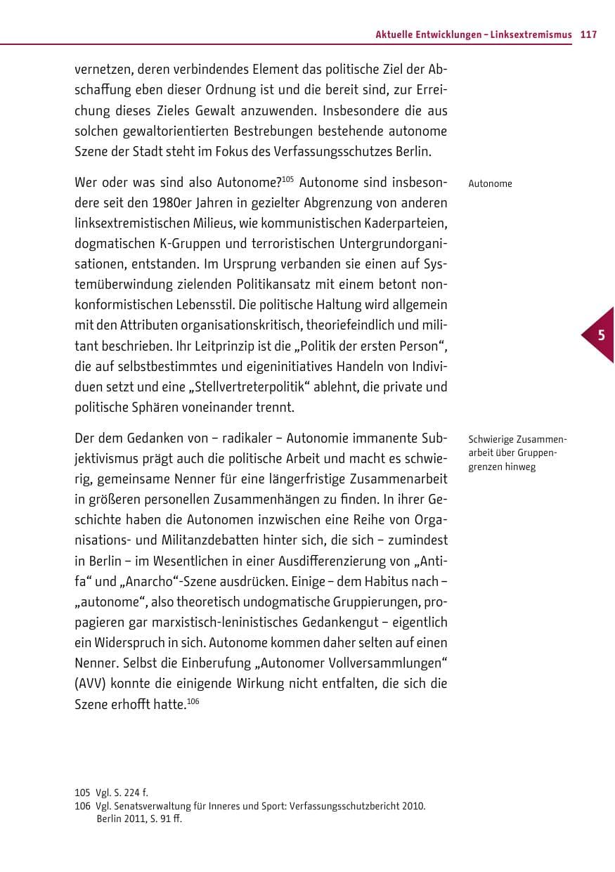Seite 115 des Verfassungsschutzbericht 2012 Berlin