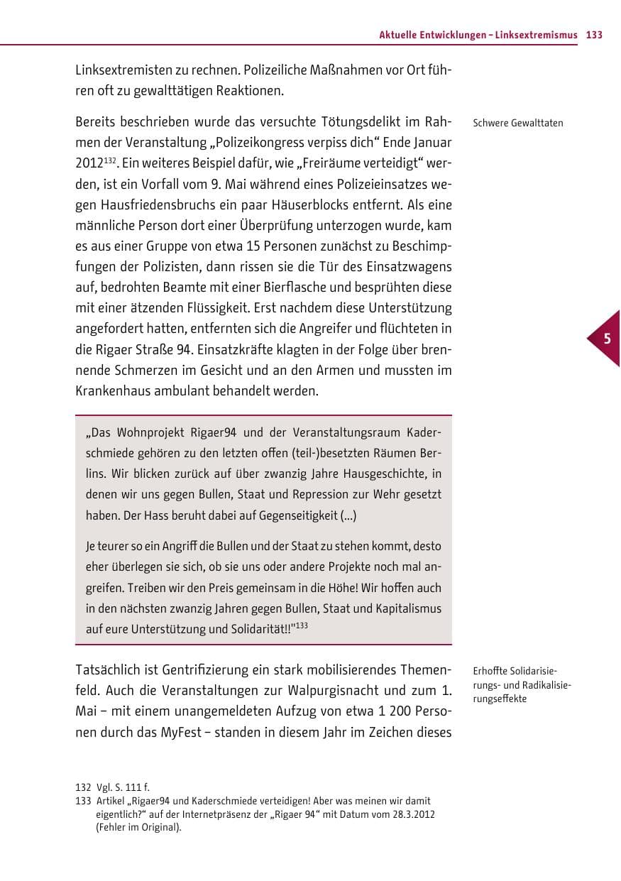 Seite 131 des Verfassungsschutzbericht 2012 Berlin