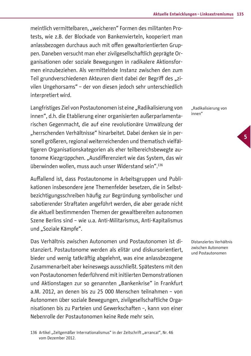 Seite 133 des Verfassungsschutzbericht 2012 Berlin