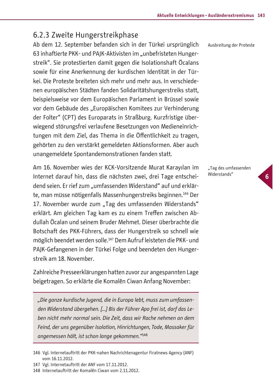Seite 141 des Verfassungsschutzbericht 2012 Berlin