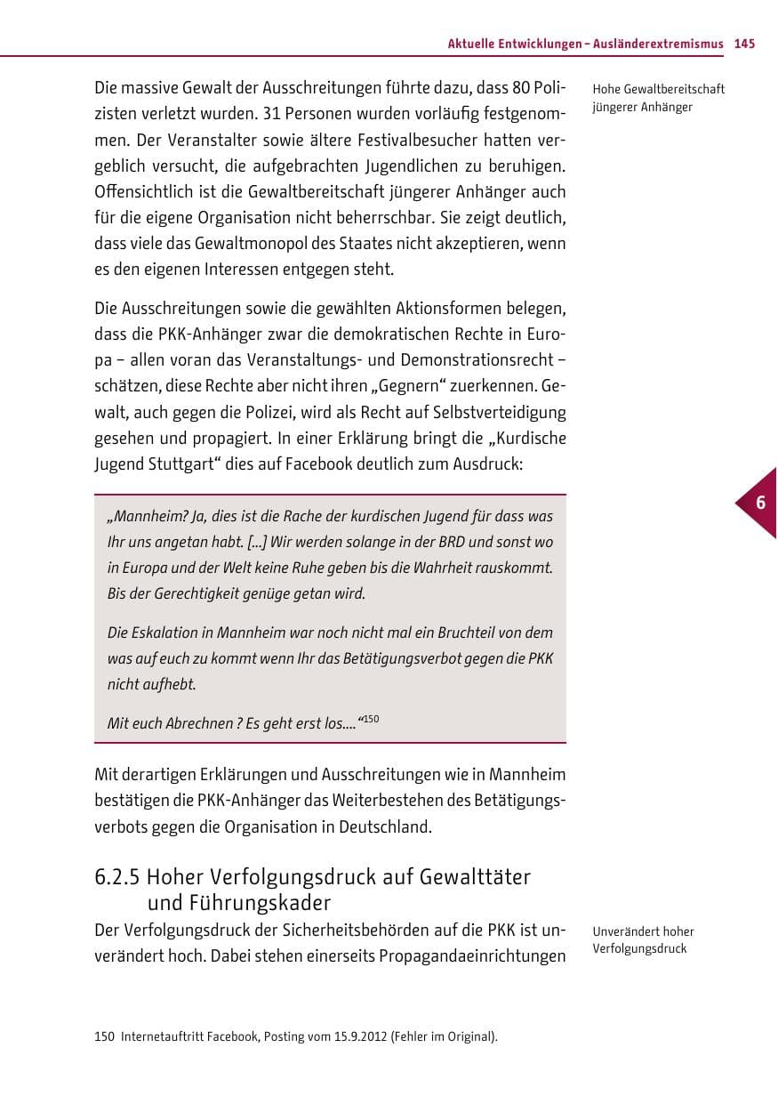 Seite 143 des Verfassungsschutzbericht 2012 Berlin