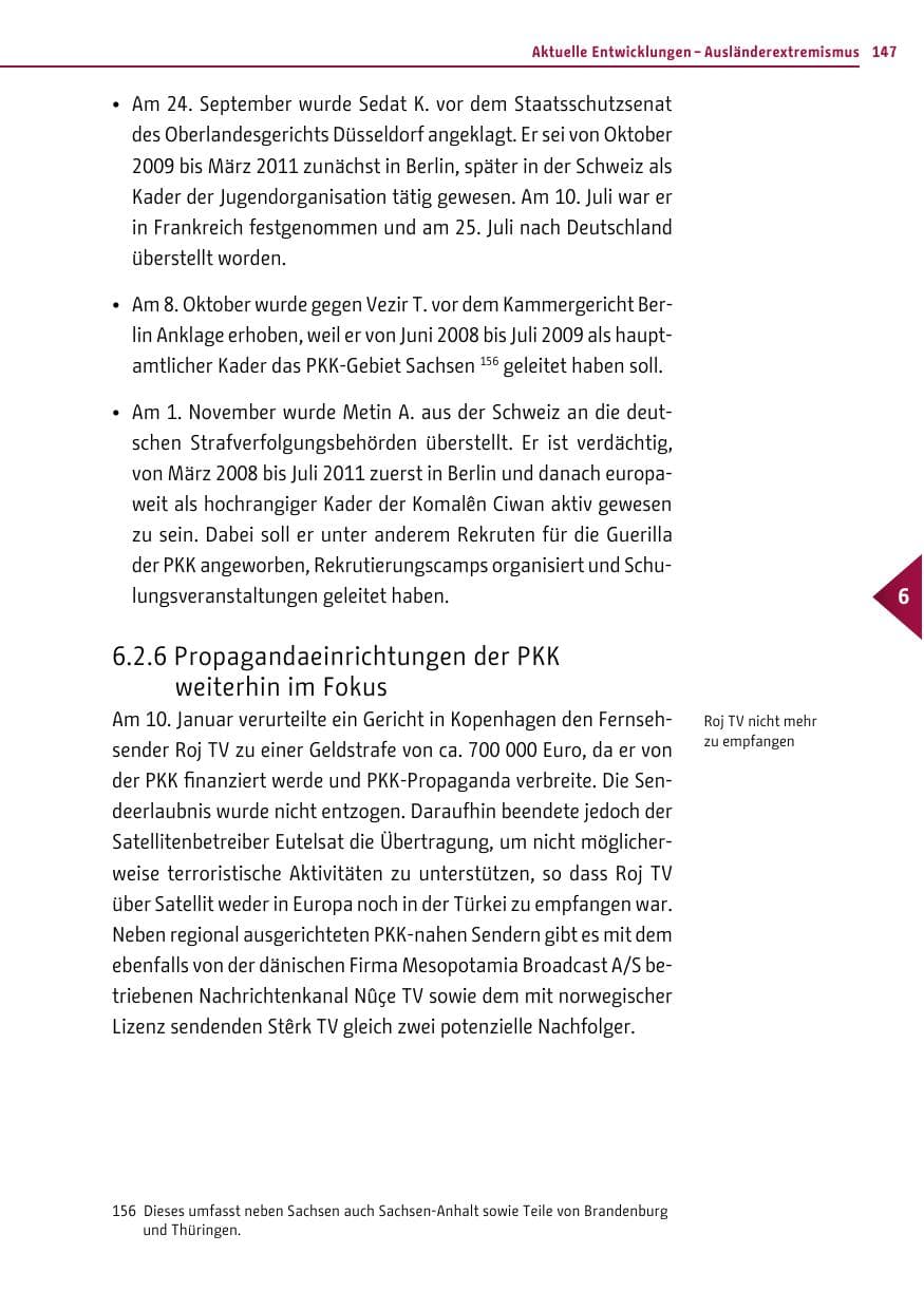 Seite 145 des Verfassungsschutzbericht 2012 Berlin
