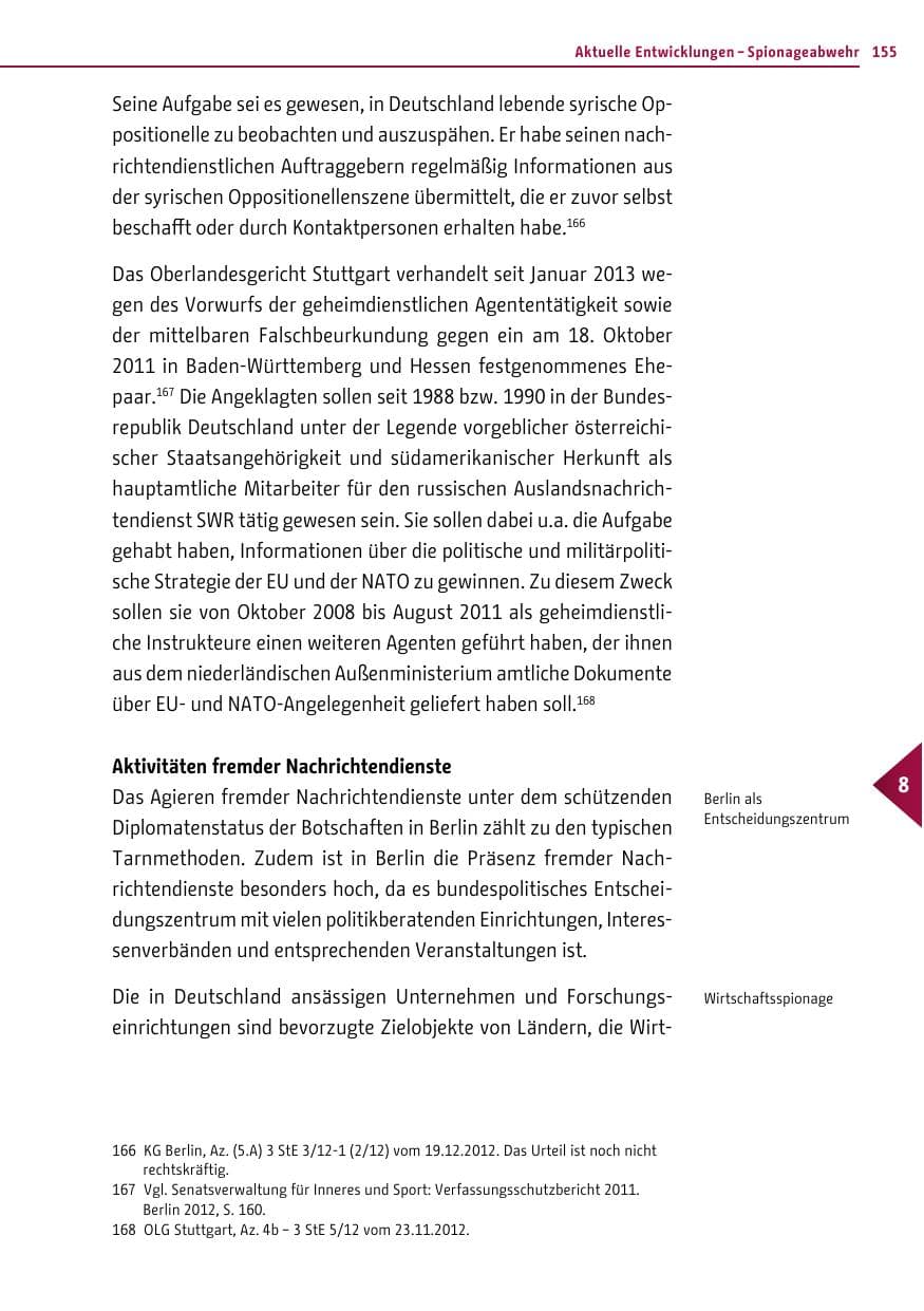 Seite 153 des Verfassungsschutzbericht 2012 Berlin