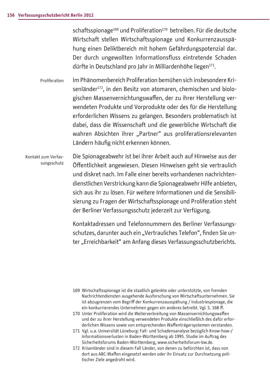 Seite 154 des Verfassungsschutzbericht 2012 Berlin
