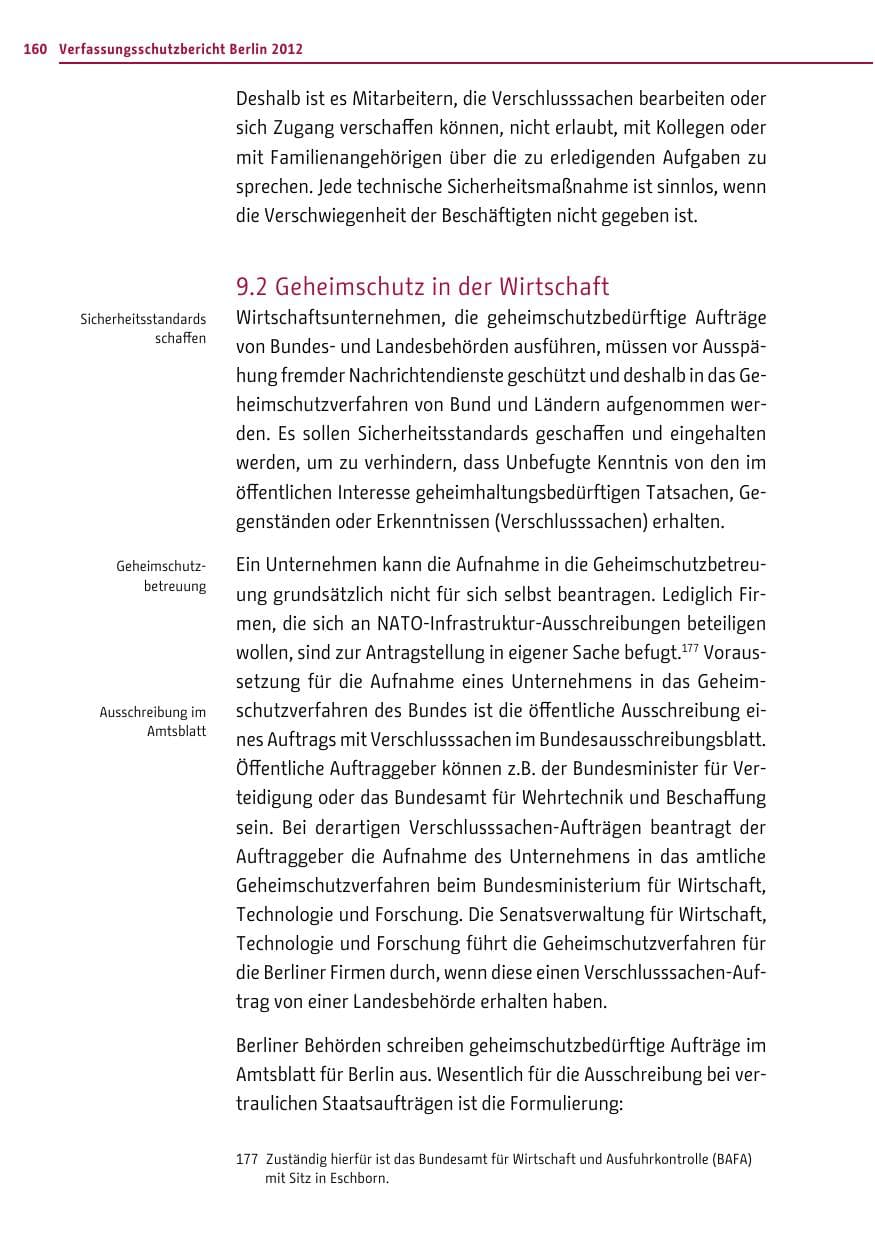 Seite 158 des Verfassungsschutzbericht 2012 Berlin