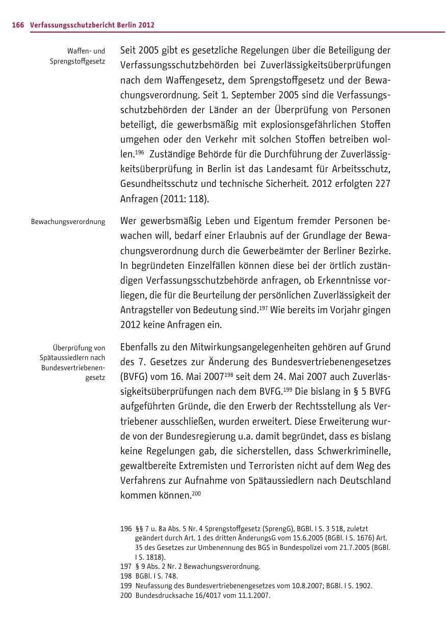 Seite 164 des Verfassungsschutzbericht 2012 Berlin