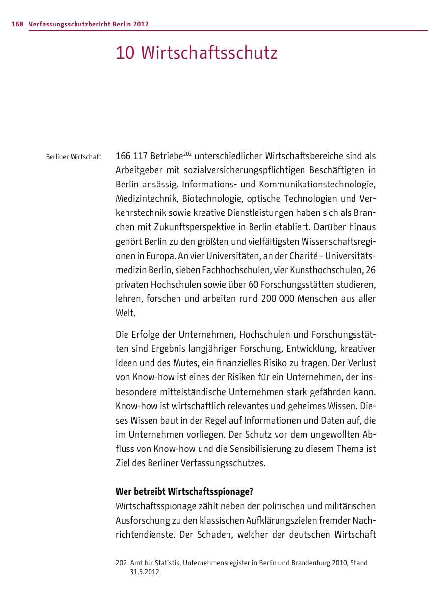 Seite 166 des Verfassungsschutzbericht 2012 Berlin