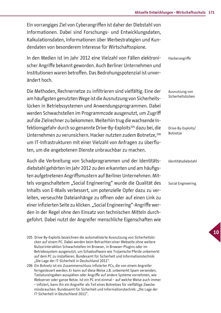 Seite 169 des Verfassungsschutzbericht 2012 Berlin