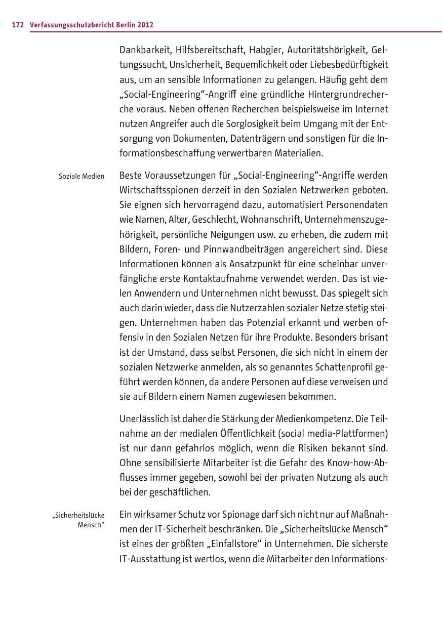 Seite 170 des Verfassungsschutzbericht 2012 Berlin