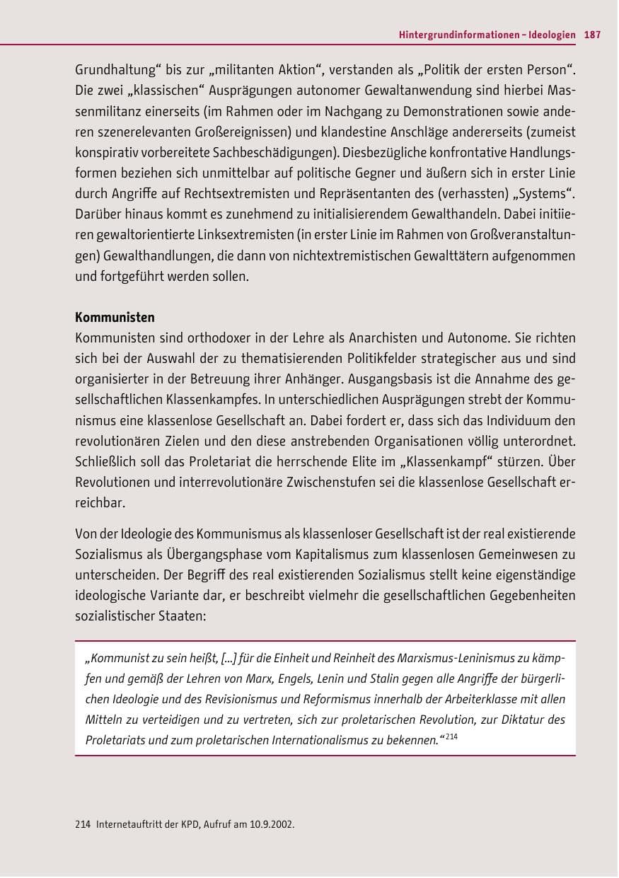 Seite 185 des Verfassungsschutzbericht 2012 Berlin