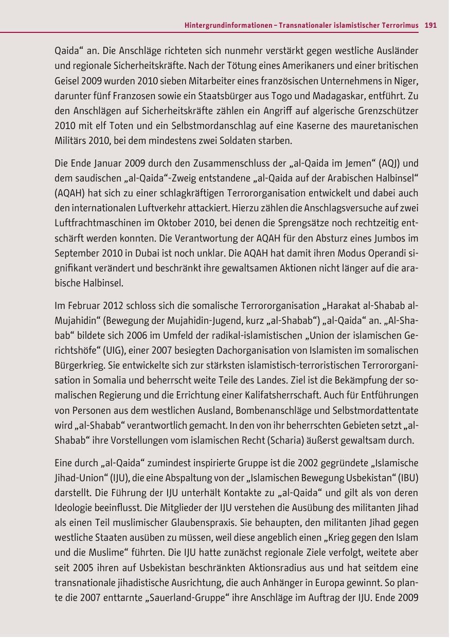 Seite 189 des Verfassungsschutzbericht 2012 Berlin