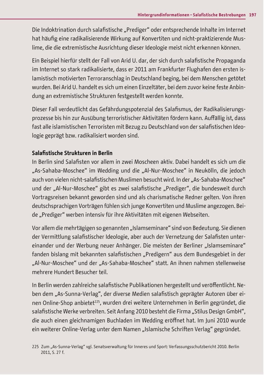 Seite 195 des Verfassungsschutzbericht 2012 Berlin