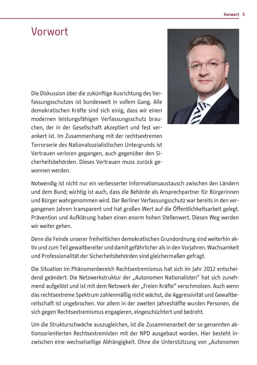 Seite 3 des Verfassungsschutzbericht 2012 Berlin