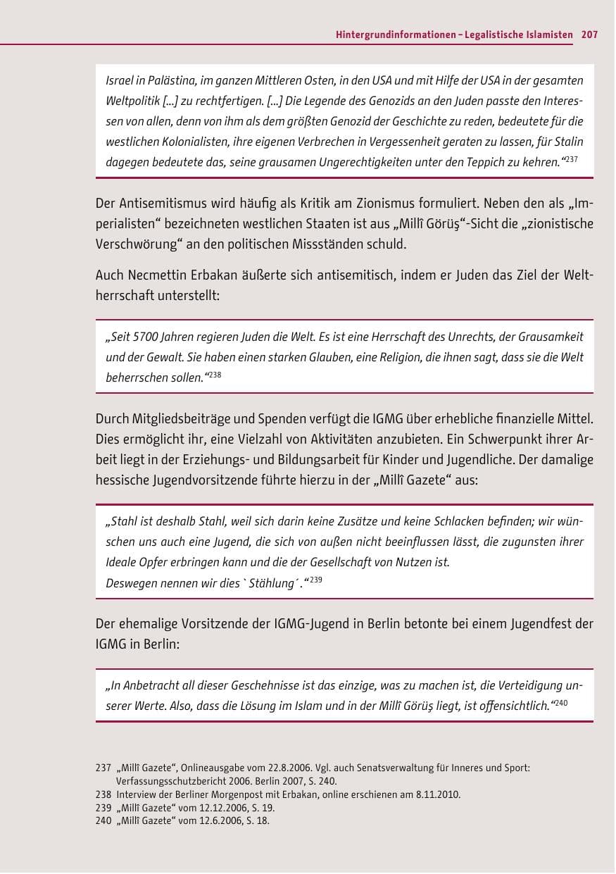 Seite 205 des Verfassungsschutzbericht 2012 Berlin