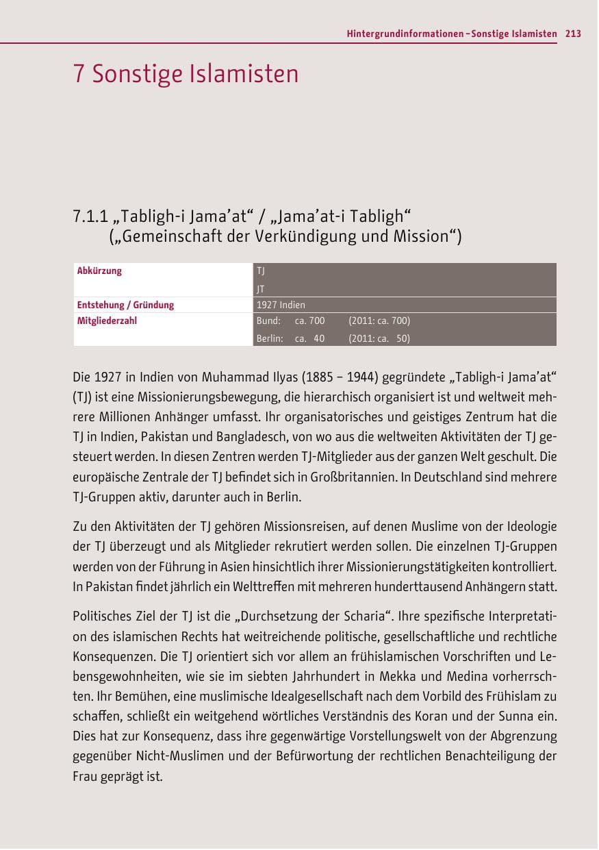 Seite 211 des Verfassungsschutzbericht 2012 Berlin