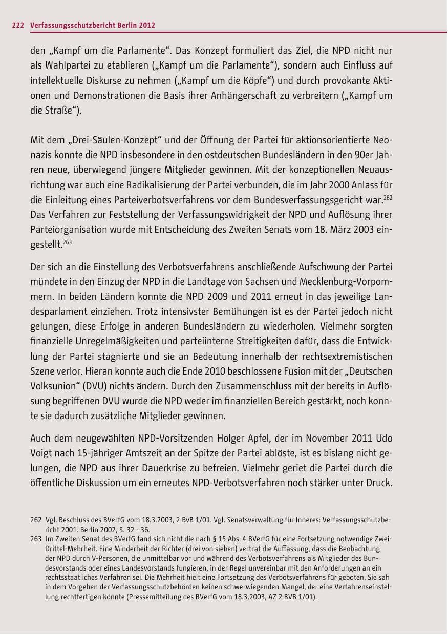 Seite 220 des Verfassungsschutzbericht 2012 Berlin