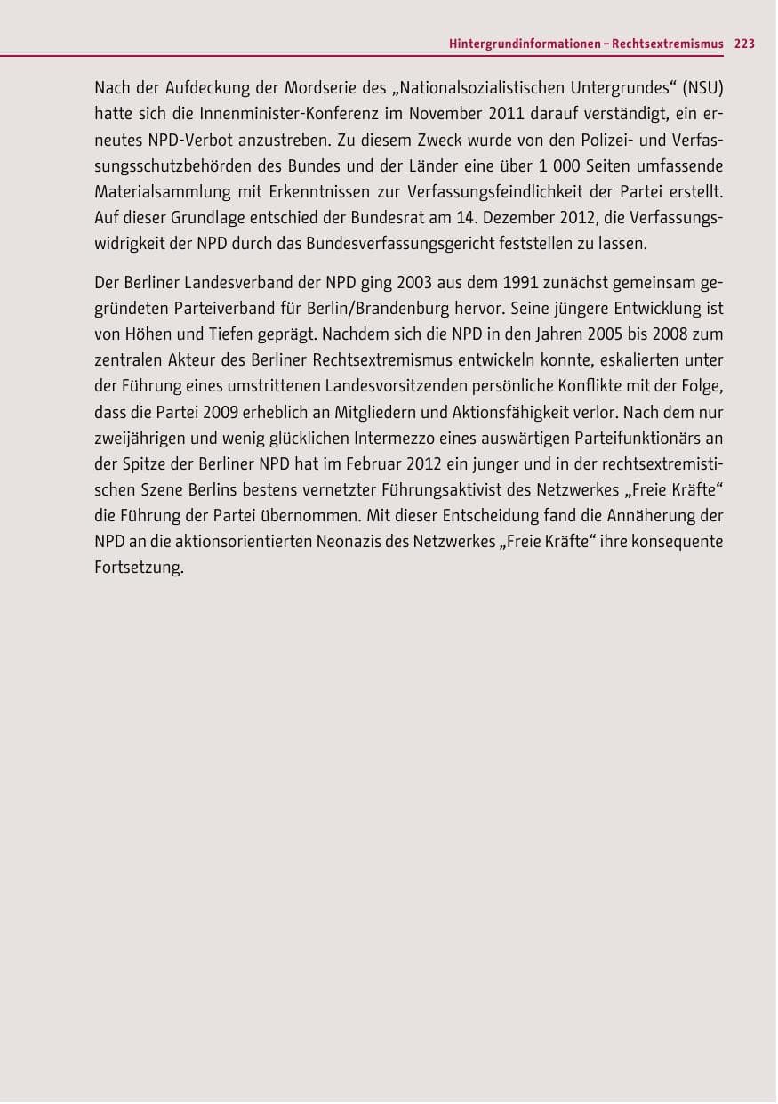 Seite 221 des Verfassungsschutzbericht 2012 Berlin