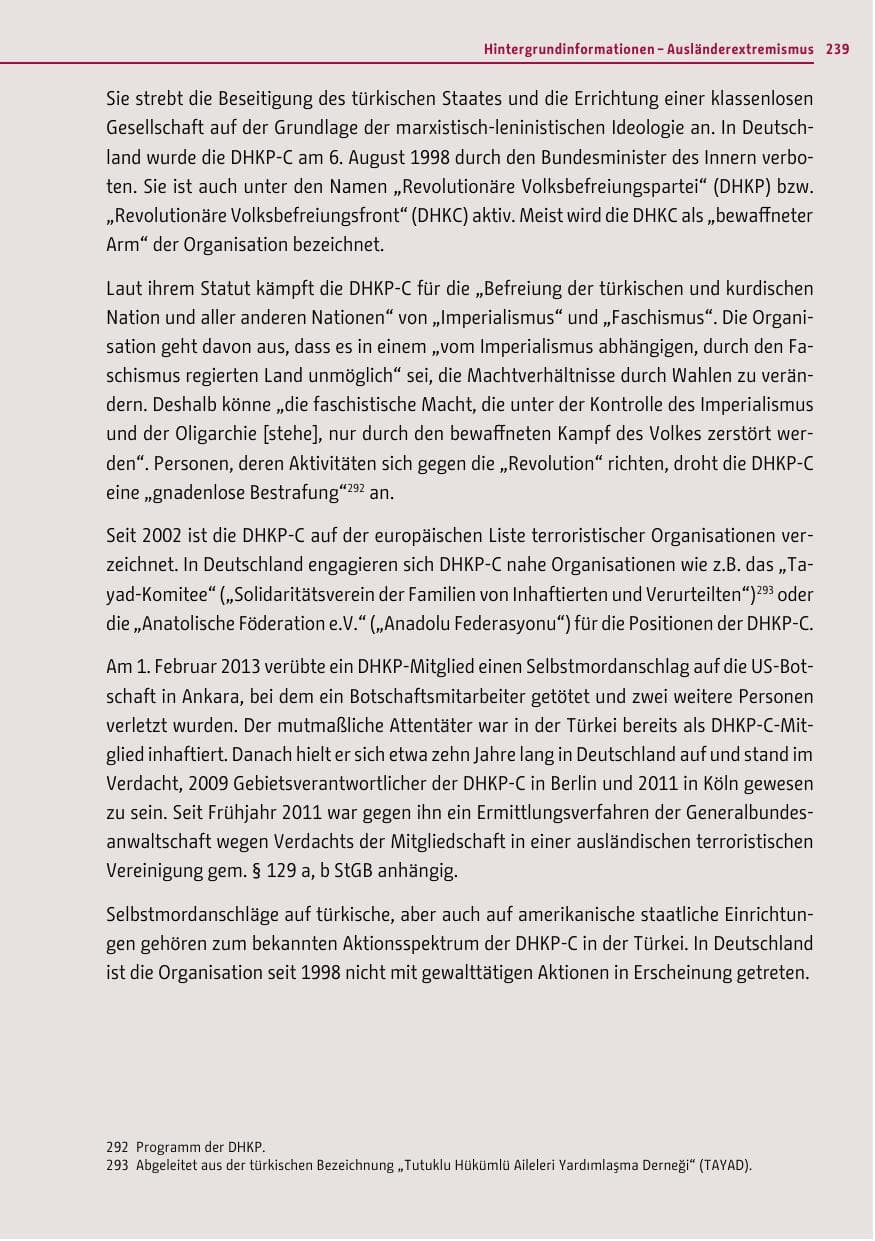 Seite 237 des Verfassungsschutzbericht 2012 Berlin