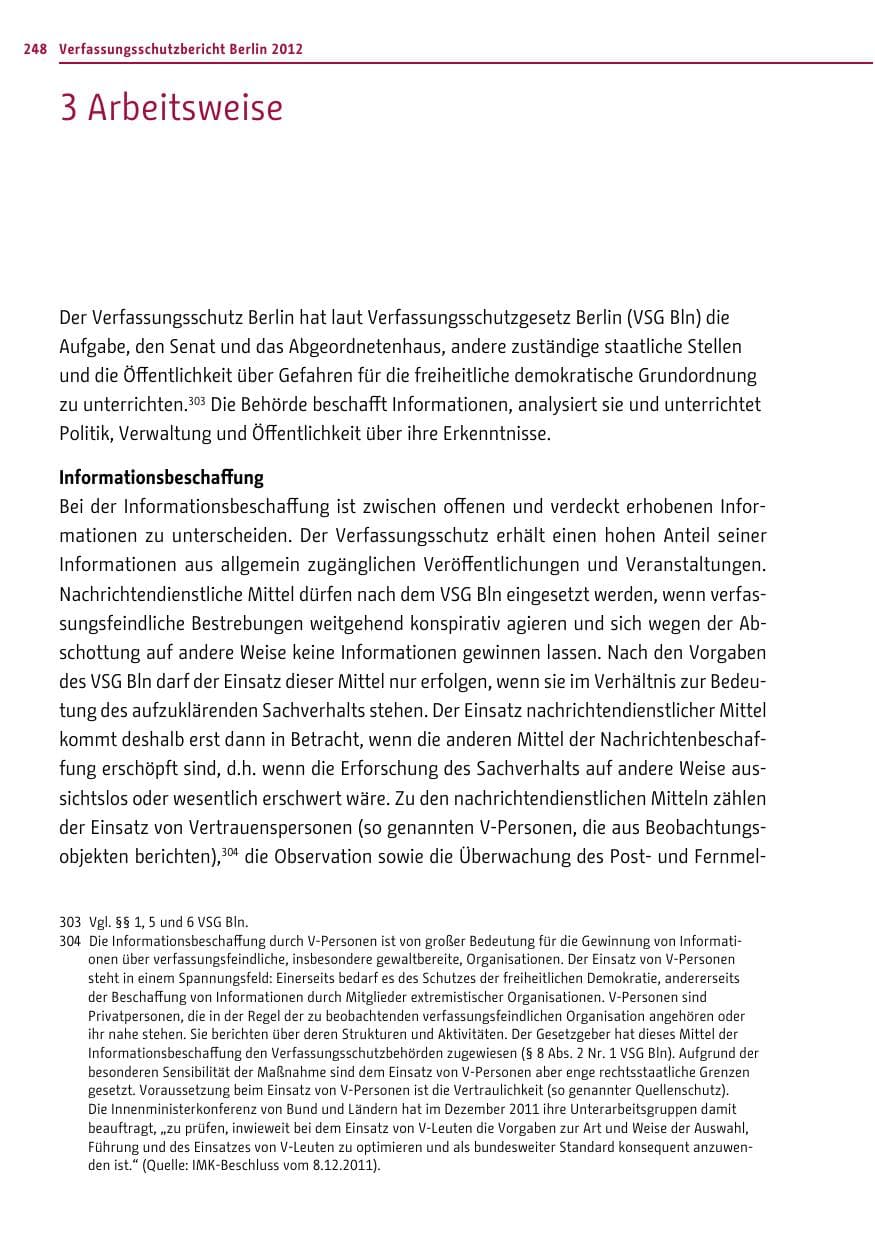 Seite 246 des Verfassungsschutzbericht 2012 Berlin