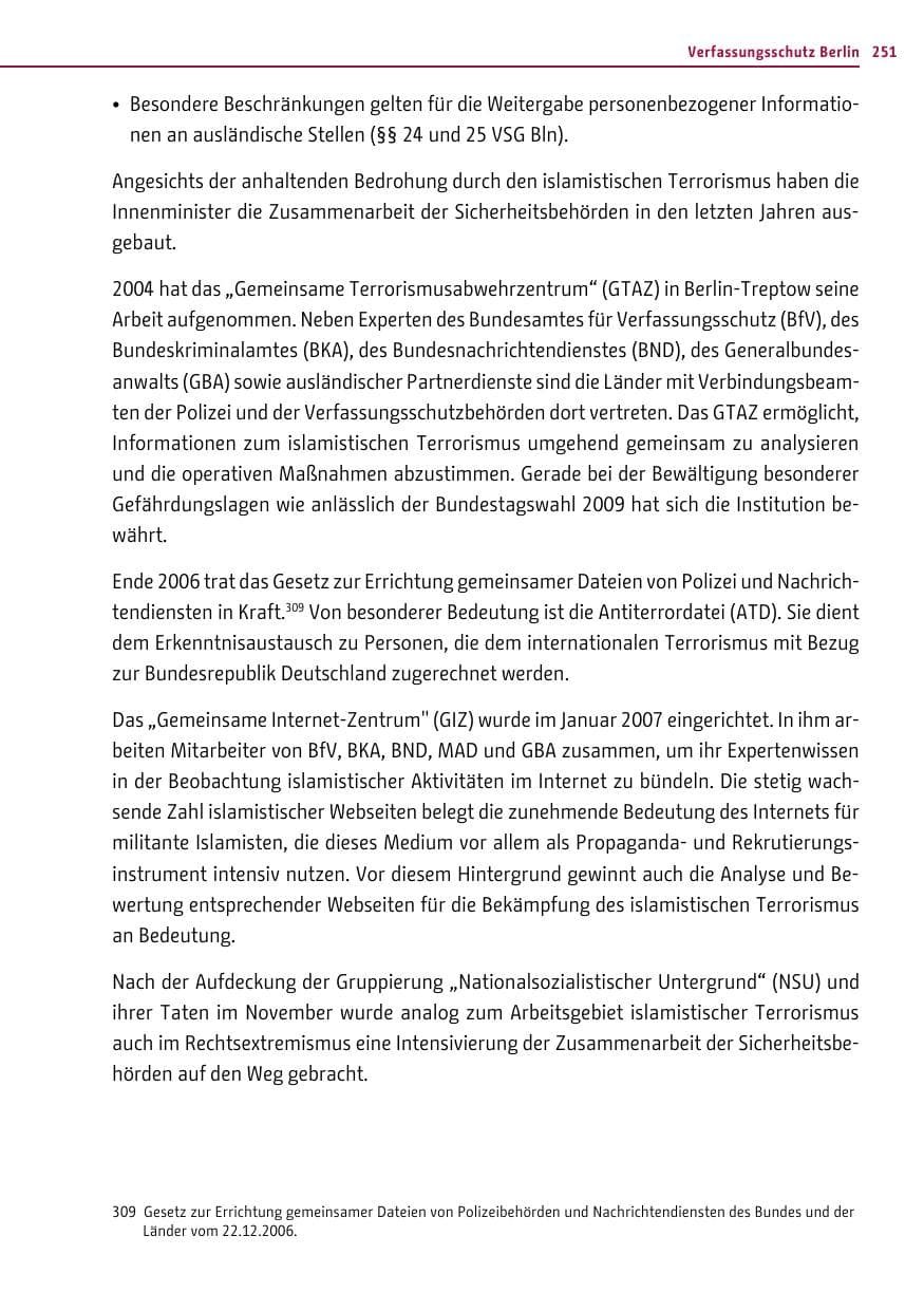 Seite 249 des Verfassungsschutzbericht 2012 Berlin