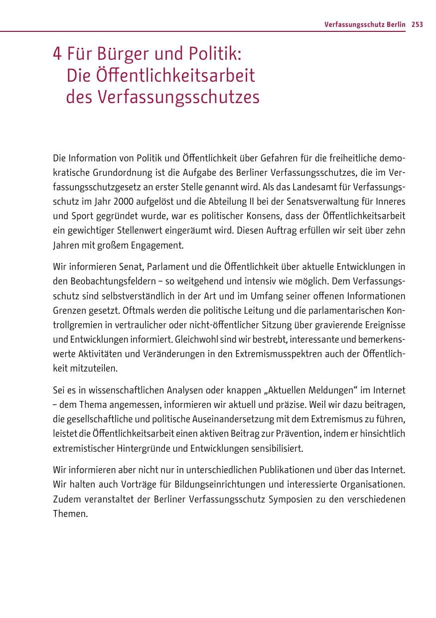 Seite 251 des Verfassungsschutzbericht 2012 Berlin