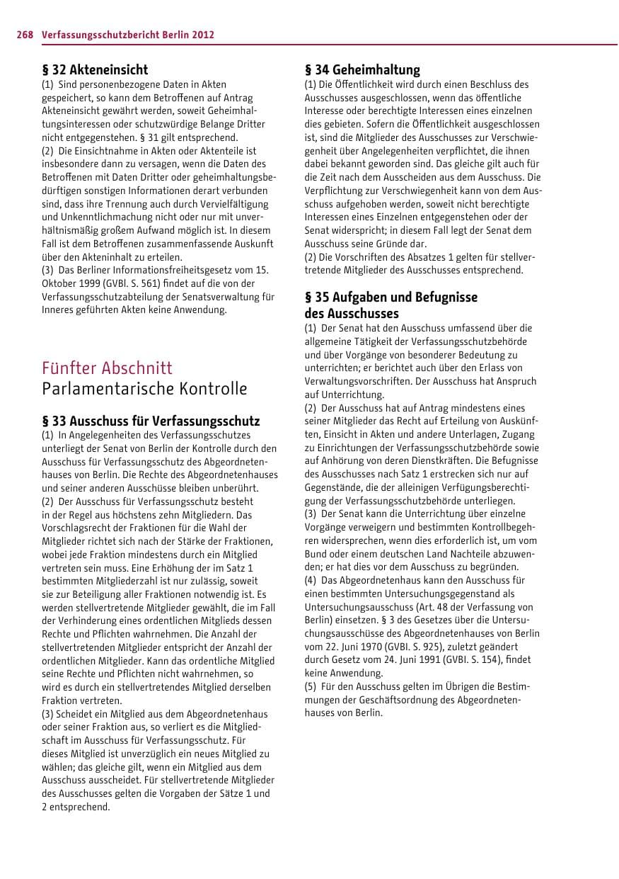 Seite 266 des Verfassungsschutzbericht 2012 Berlin