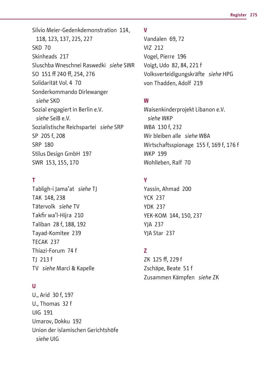Seite 273 des Verfassungsschutzbericht 2012 Berlin