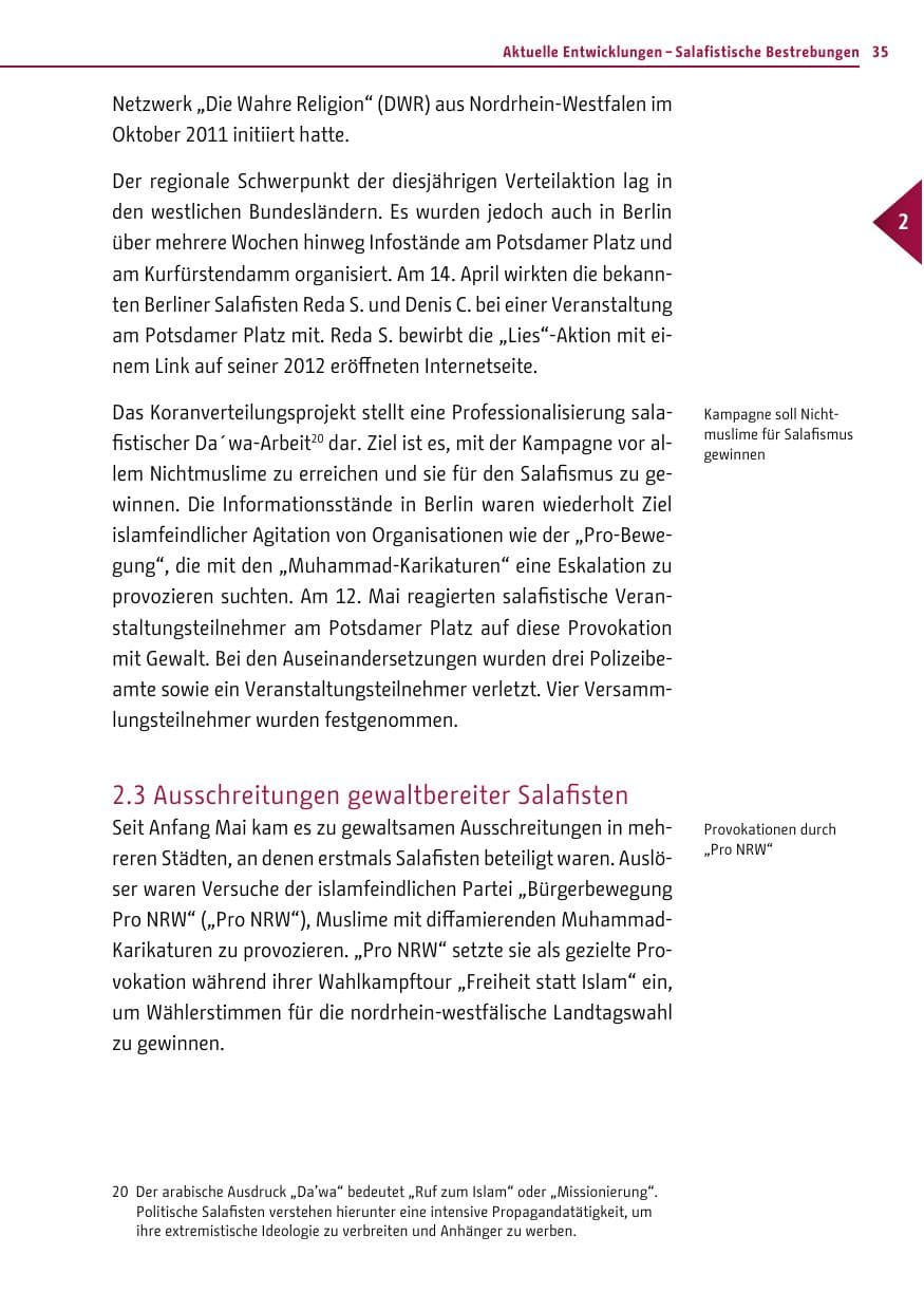Seite 33 des Verfassungsschutzbericht 2012 Berlin