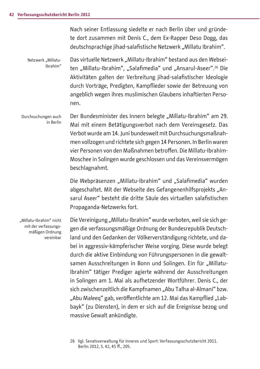 Seite 40 des Verfassungsschutzbericht 2012 Berlin