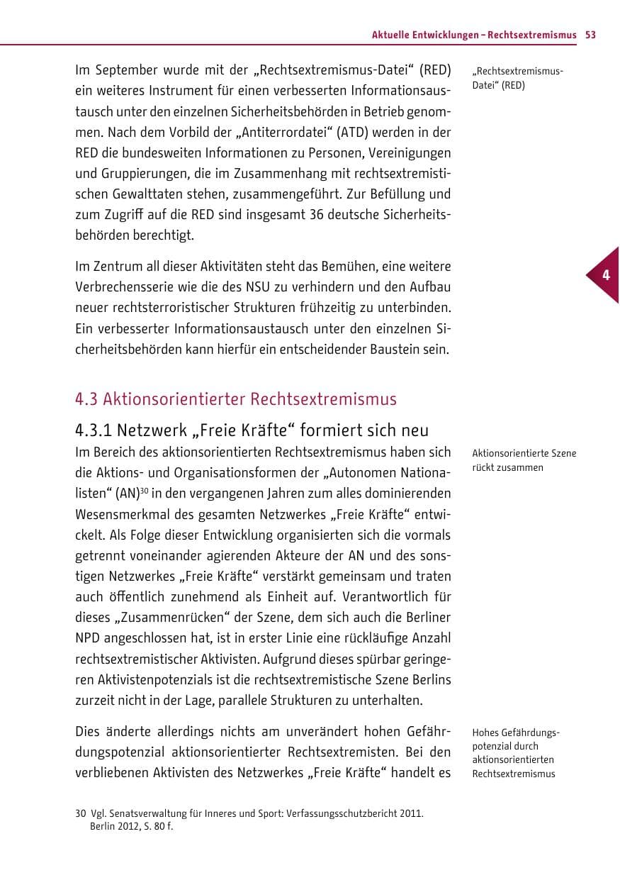 Seite 51 des Verfassungsschutzbericht 2012 Berlin