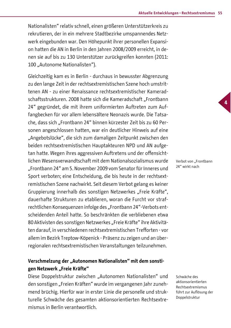 Seite 53 des Verfassungsschutzbericht 2012 Berlin