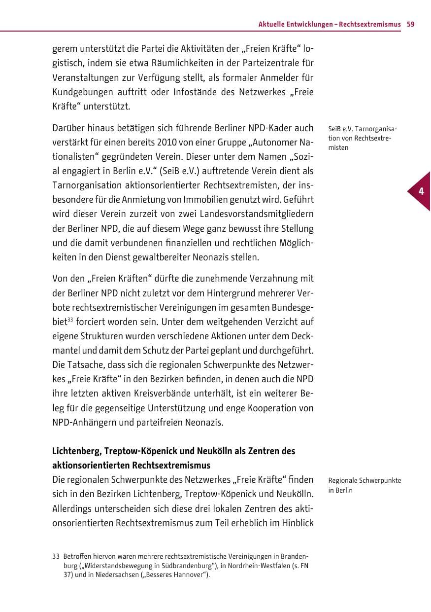 Seite 57 des Verfassungsschutzbericht 2012 Berlin