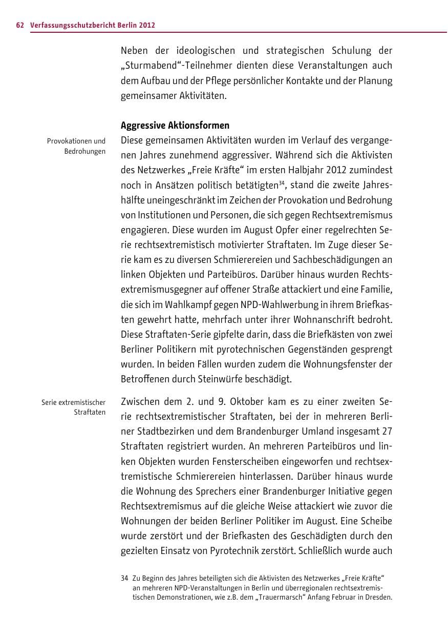 Seite 60 des Verfassungsschutzbericht 2012 Berlin