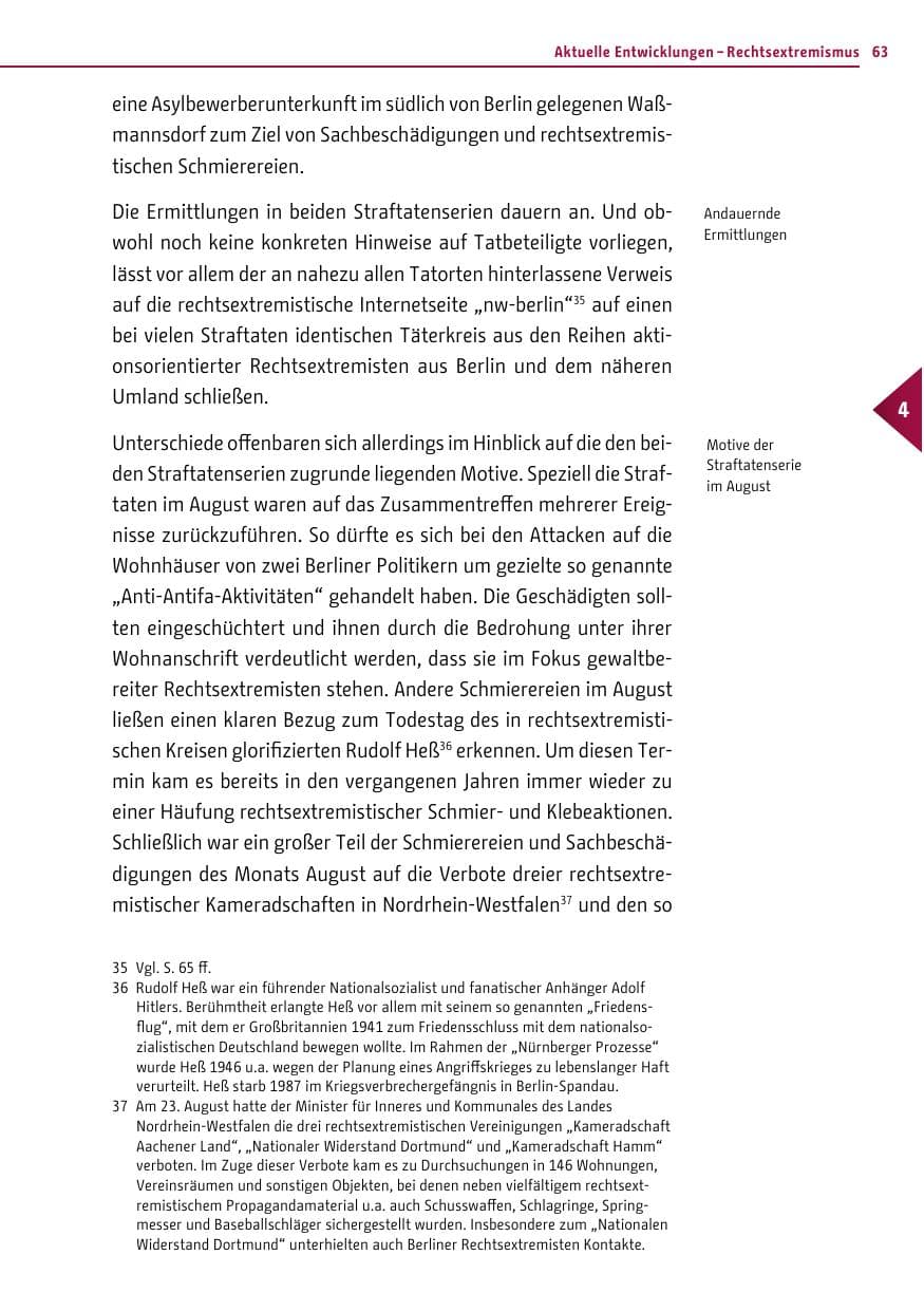 Seite 61 des Verfassungsschutzbericht 2012 Berlin