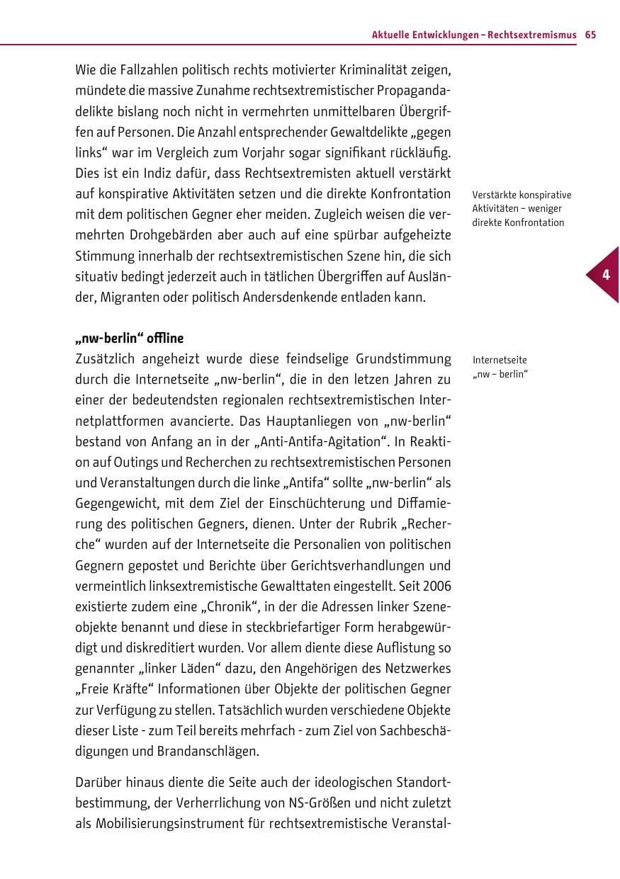Seite 63 des Verfassungsschutzbericht 2012 Berlin