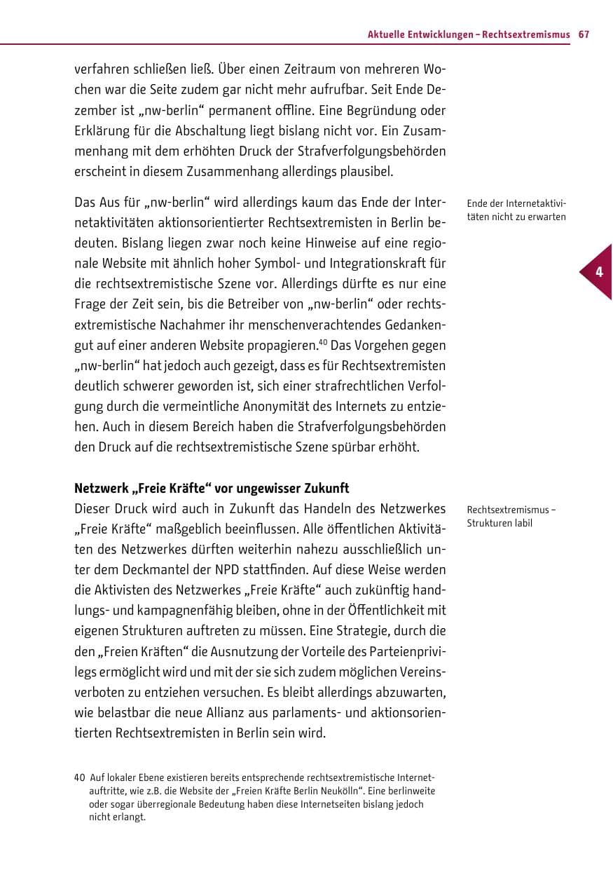 Seite 65 des Verfassungsschutzbericht 2012 Berlin