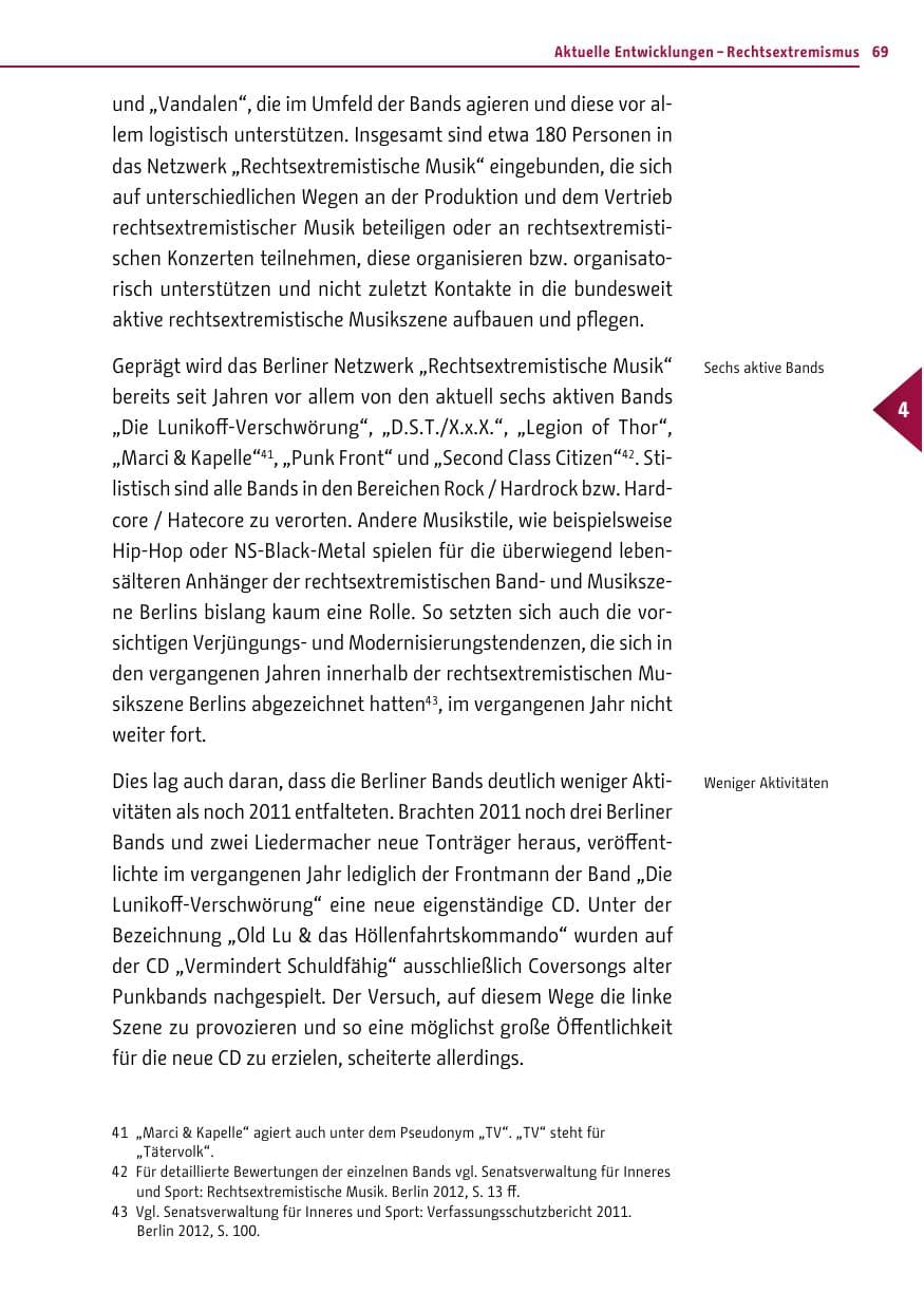 Seite 67 des Verfassungsschutzbericht 2012 Berlin