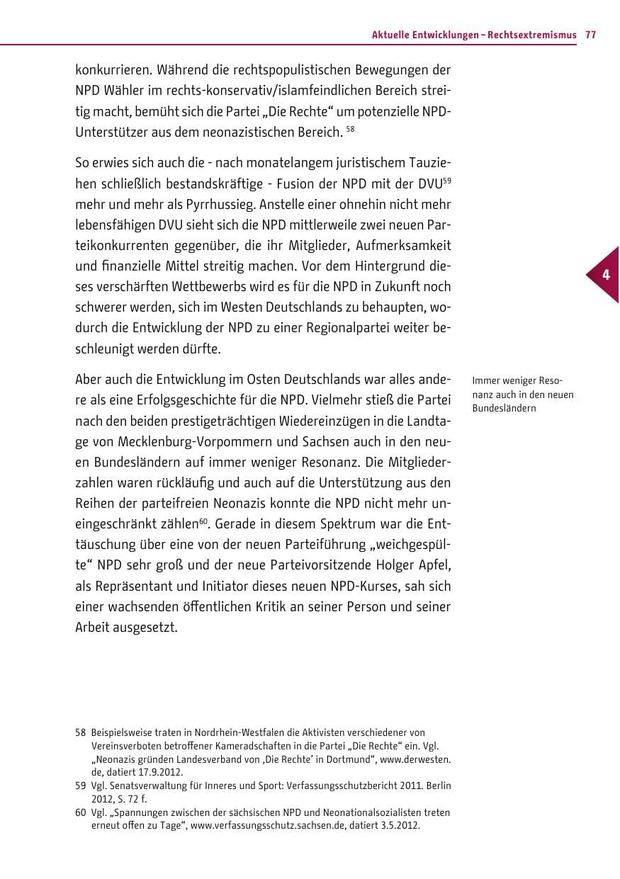 Seite 75 des Verfassungsschutzbericht 2012 Berlin