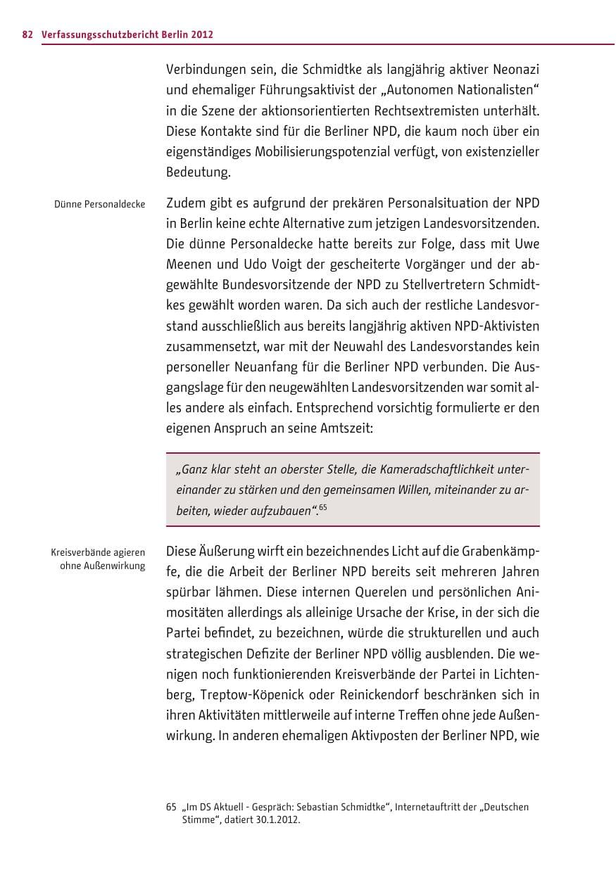 Seite 80 des Verfassungsschutzbericht 2012 Berlin