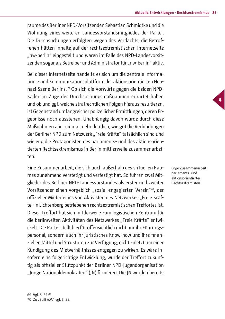 Seite 83 des Verfassungsschutzbericht 2012 Berlin