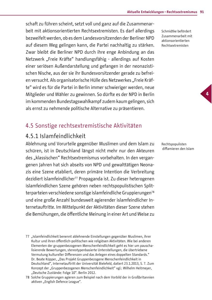 Seite 89 des Verfassungsschutzbericht 2012 Berlin