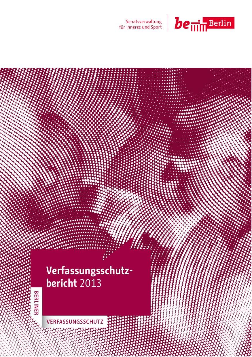 Seite 1 des Verfassungsschutzbericht 2013 Berlin