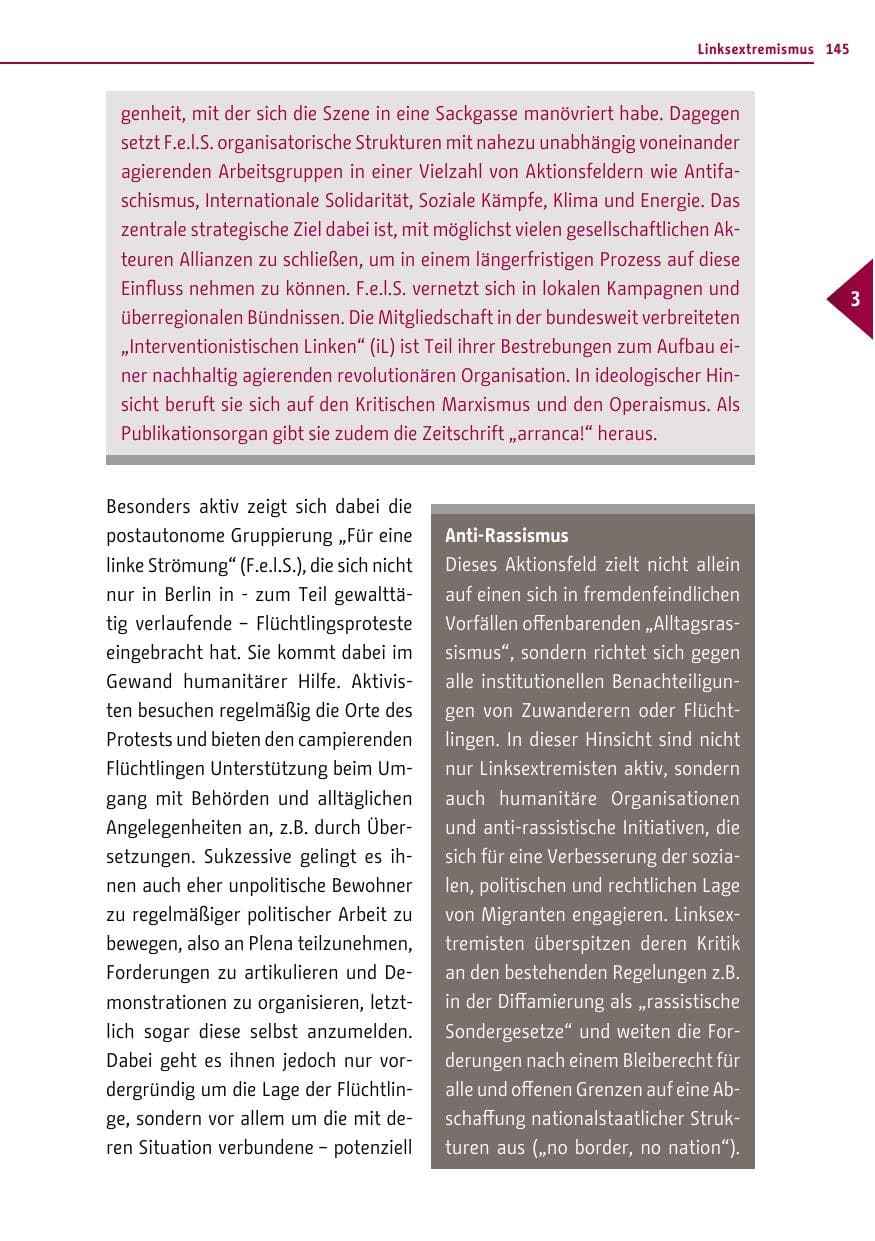 Seite 145 des Verfassungsschutzbericht 2013 Berlin