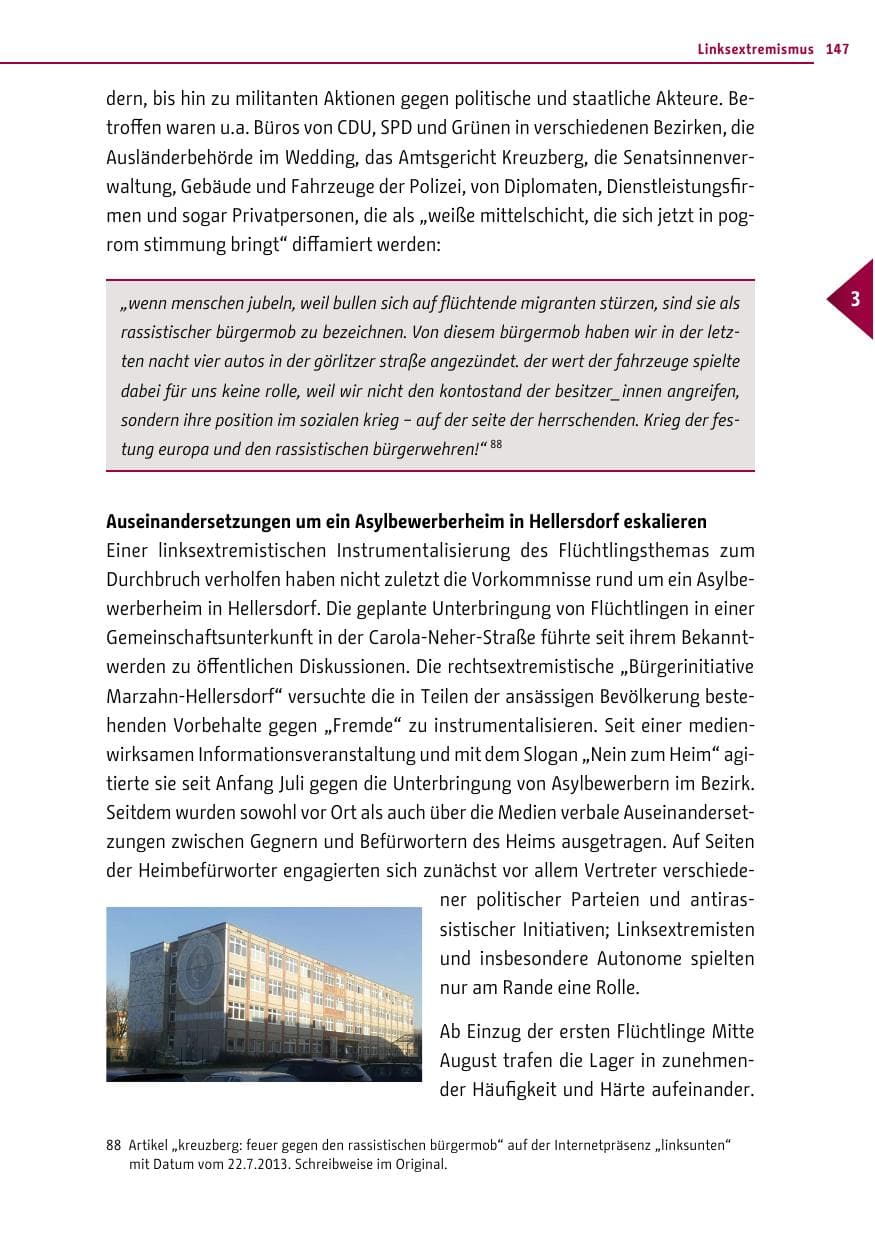 Seite 147 des Verfassungsschutzbericht 2013 Berlin