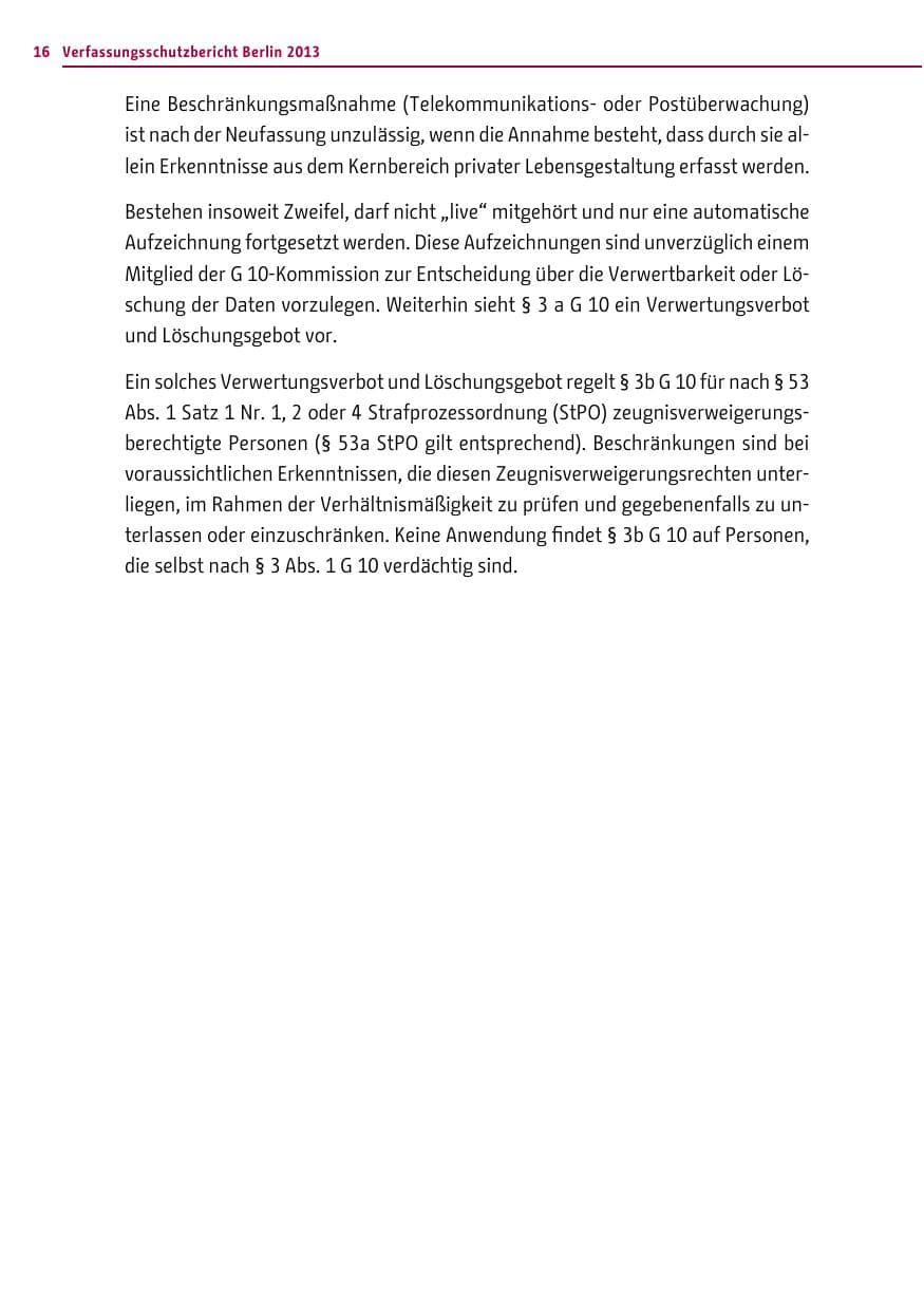 Seite 16 des Verfassungsschutzbericht 2013 Berlin