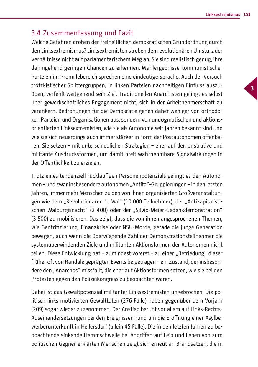 Seite 153 des Verfassungsschutzbericht 2013 Berlin